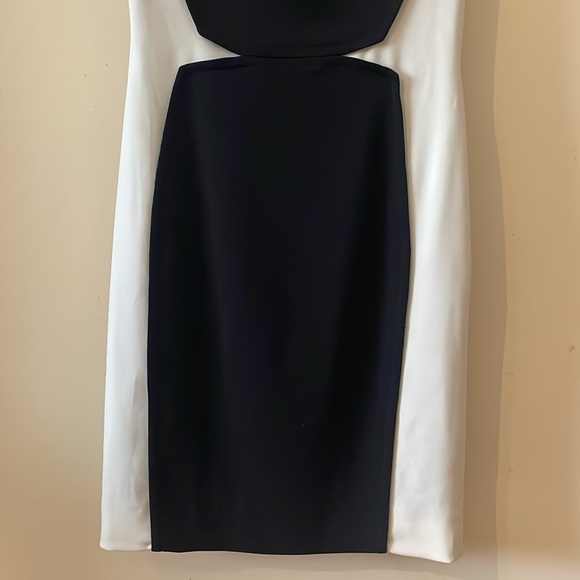 JayGodfrey Kornell Black and White Colorblock Square Neck Sheath Dress Size 4 - Picture 8 of 16